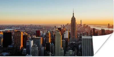 Produktbild von MuchoWow® Poster New York - Skyline - Sonnenuntergang 120x60 cm - Bild