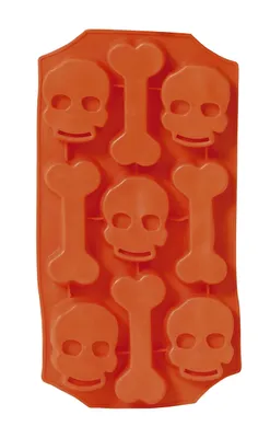 Productafbeelding van Skeletvormige ijsblokjesvorm, Halloween, creatieve decoratie voor feestjes, griezelig, verrassing voor tieners, kleur: oranje