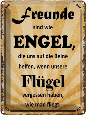 Produktbild von vianmo Blechschild 40x30 cm Freunde sind wie Engel die uns Spruch Zitat