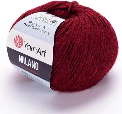 Obrázek produktu pro YarnArt Milano příze 50 g / 130 m - barva 856 malagová - pletací a háčkovací příze