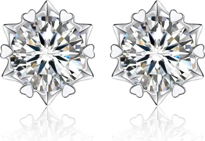 Obrázok produktu pre MomentWish Moissanite náušnice striebro 925 Valentínsky darček 1-4 karátové Hypoalergénne