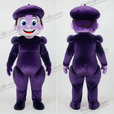 Produktbild von Samt-lila MASTICOT breitschultriger Matrose-Maskottchen in Marineblau