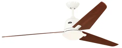 Image de Ventilateur de plafond à basse consommation avec éclairage et télécommande Eco Aviatos 162 cm Blanc / Cerisier