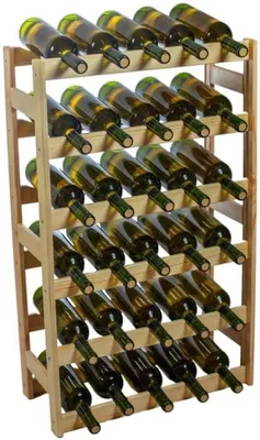 Produktbild von STOLMAK Weinregal aus Holz für 30 Flaschen Natur Kiefernholz 53x86x25 cm Flaschenregal Weinschrank Weinständer Flaschenhalter Kellerregal