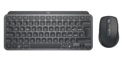 Image de Logitech MX Keys Mini Combo for Business - Sans fil - RF Wireless + Bluetooth - QWERTY - Graphite - Souris e