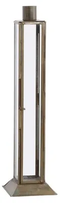 Produktbild von Chic Antique Kerzenständer mit Deko Fenster 27 cm Glas Metall Kerzenhalter