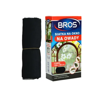 Zdjęcie produktu dla Bros, Siatka na okno na owady, 150x180cm, czarna, 1 sztuka
