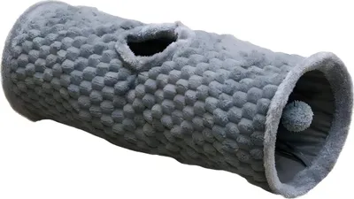 Immagine prodotto di Tunnel in peluche "DIAMOND" grigio D x H: Ø 27 x 90 cm