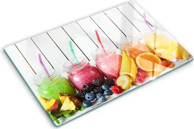 Produktbild von Tulup Glas Herdabdeckplatte - 80x52 cm - Glaskeramikkochfeld-Abdeckung Spritzschutz Glasabdeckplatte - Einteilig - Essen & Getränke - Fruchtcocktails - Mehrfarbig