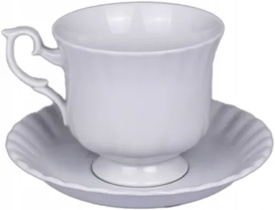 Produktbild von Chodzież Iwona Kaffeetasse mit Untertasse, Weiß, Porzellan