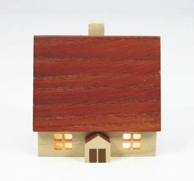 Produktbild von Tischdekoration Holzhaus natur für Innenbeleuchtung  Höhe 5cm NEU