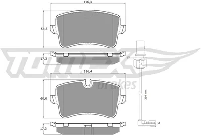 Produktbild von TOMEX brakes Bremsbeläge Satz Hinten Bremsklötze für AUDI A4 Avant (8K5, B8) TX 16-82
