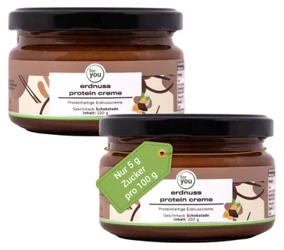Produktbild von for you erdnuss protein creme - Schokolade Doppelpack, KI-generiertes Bild
