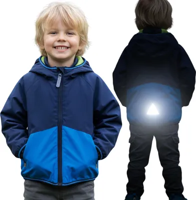 Produktbild von Kinder Übergangsjacke mit Kapuze, Regenmantel, REGENFESTE Windjacke für Jungen MIT REFLEKTOREN 104