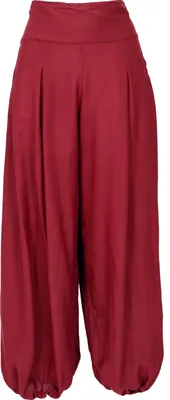 Produktbild von Boho Pluderhose, Muckhose, Haremshose - Dunkelrot, Damen, Viskose, Größe: S/M