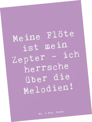 Produktbild von Mr. & Mrs. Panda Postkarte Spruch Flötenzauber - Lavendeltraum - Geschenk, Ansichtskarte, Grußkarte, Flötist, Ansichtskarten, Musizieren, Melodie, Musik, Postkarten