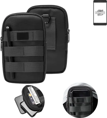 Produktbild von K-S-Trade Holster Gürtel Tasche kompatibel mit Samsung Galaxy S22 Handy Tasche Schutz Hülle dunkel-grau viele Fächer, 1x