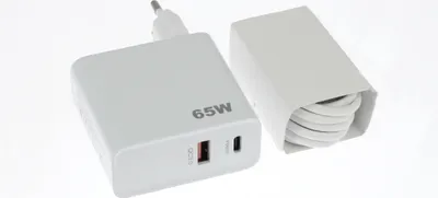 Produktbild von Hakai 65W Super-Schnell-Ladegerät für Xiaomi Redmi Note 8T, 8 Pro + 1m Typ-C Kabel 3A Netzteil 3000mAh weiß Typ-C Adapter + 3.0 USB-A Quick-Charge Travel-Charger + Hakai Pad