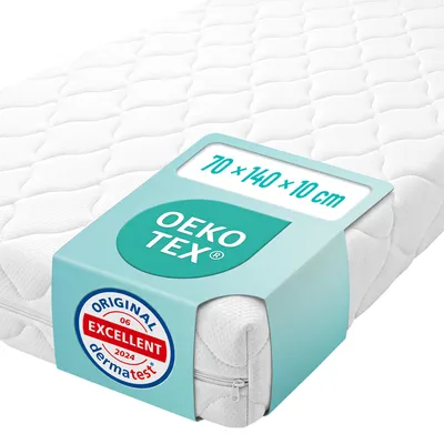 Produktbild von Sun Garden Babymatratze 60x120 cm | 70x140 cm mit Trittkante Baby Matratze für Babybett, Bezug bis 60°C Grad waschbar