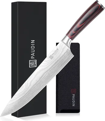 Image de PAUDIN N28 - Couteau de chef 25 cm - Couteau de cuisine professionnel - Ultra tranchant - Acier carbone - Manche ergonomique