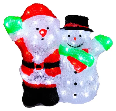 Immagine prodotto di Babbo Natale in acrilico + pupazzo di neve 90 LED bianco freddo illuminazione esterna