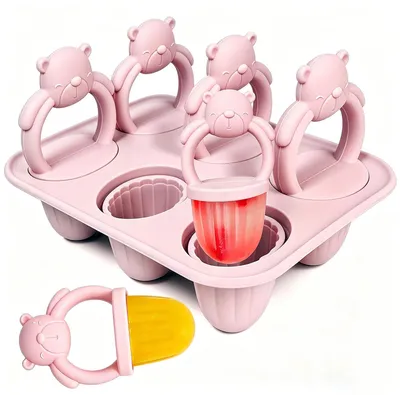 Baby-Eisformen aus Silikon, 6 x 17 ml, BPA-frei, rosa