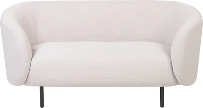 Obrázok produktu pre BELIANI 2-miestna pohovka béžové polyesterové čalúnenie čierne nohy zaoblené operadlo retro glamour art deco štýl
