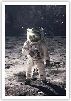 Produktbild von Poster - Poster ohne Rahmen - Mond Erde Astronaut - 70x100 cm - Wand Bild - Wanddeko - Wandbilder - Kunstposter - Wandposter - Bilder - Kunstdruck - Wanddekoration - Wandbild - P2XPA70x100-4882