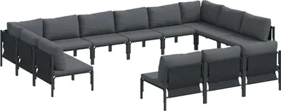 Immagine prodotto di vidaXL Set da giardino composto da 13 pezzi, colore nero, struttura in acciaio