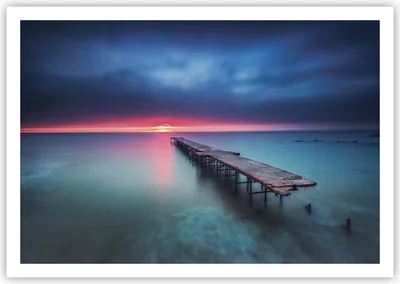 Produktbild von Poster - Poster ohne Rahmen - Brücke Meer Landschaft - 100x70 cm - Wand Bild - Wanddeko - Wandbilder - Kunstposter - Wandposter - Bilder - Kunstdruck - Wanddekoration - Wandbild - P2XAA100x70-4955