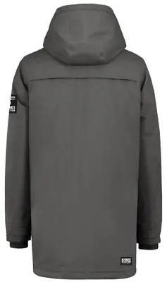 Produktbild von Herren Parka Grau mit Kapuze und Tunnelzug, Reißverschluss, Druckknöpfen und Klappentaschen