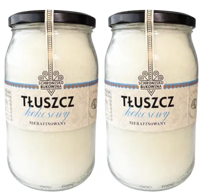 Produktbild von Unraffiniertes Kokosfett 900 ml/800 g – Schronisko Bukowina – 2x