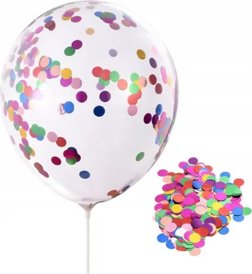Produktbild von Luftballons - mit buntem Konfetti - transparent - Groß - Dekoration - für Hochzeiten - 5 Stück