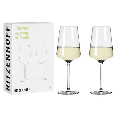 Immagine prodotto di Ritzenhoff Weißweinglas 2er-Set Lichtweiss Julie 001, Nadine Niggemeier, Kristallglas, 400 ml, 6111006