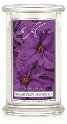 Productafbeelding van Kringle Candle Suikerkerige Poinsettia geurkaars, groot, met 2 lonten (624 gram)