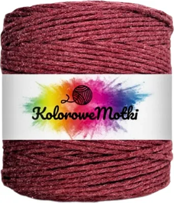 Zdjęcie produktu dla KoloroweMotki | Sznurek bawełniany 100m 3mm Borodowy | Idealny do rękodzieła, makramy, prac artystycznych, pakowania prezentów