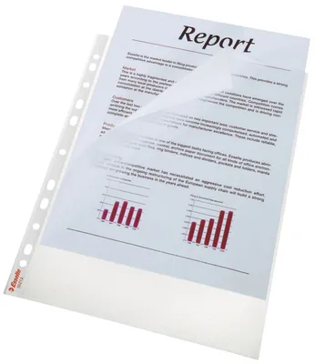 Obrázok produktu pre Esselte 21804 Obal na spisy Standard Plus, A4, PP, zrnitý, otvorený zhora a zľava, odolný voči dokumentom, 100 ks, bezfarebný(S)