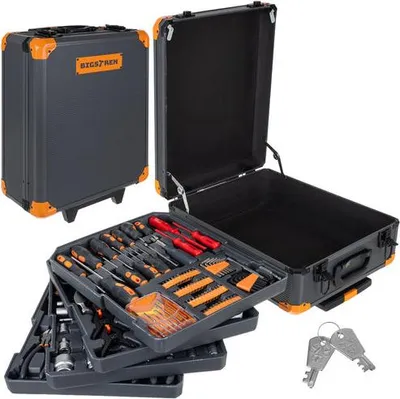 Image de Coffret à outils de 1000 pièces avec mallette en aluminium et organiseurs