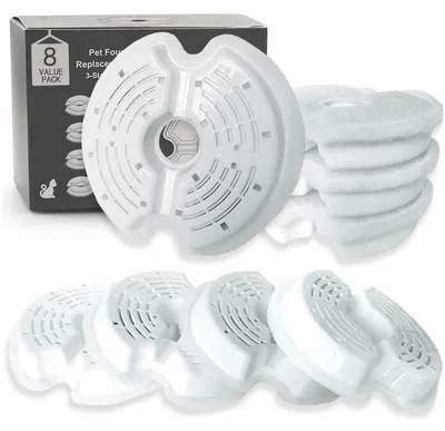Produktbild von 8 Stück Ersatzfilter für Trinkbrunnen mit Harz und Aktivkohle für Katzen und Hunde