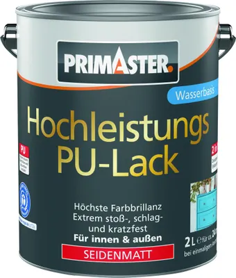 Produktbild von Primaster Hochleistungs PolyurethanLack weiß seidenmatt 2 L