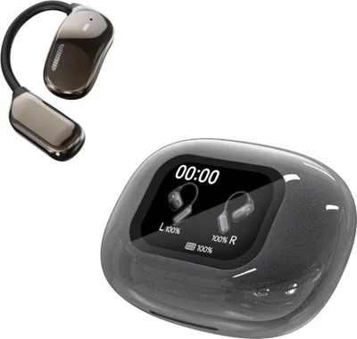 Immagine prodotto di INF Auricolari Bluetooth con Touch Screen a Colori: Audio HIFI, Gaming a Bassa Latenza, Sterilizzazione UVC Grigio