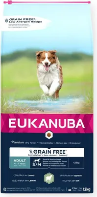 Produktbild von EUKANUBA Trockenfutter für ausgewachsene Hunde kleiner und mittelgroßer Rassen, Lamm, 12 kg