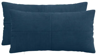Obrázok produktu pre vidaXL Vankúšový poťah, 2 ks, ALMELO, tmavomodrá, 40 x 80 cm, materiál: cord