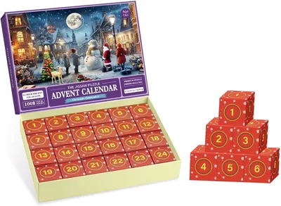 Produktbild von Adventskalender šC Weihnachtspuzzles fš¹r Kinder und Erwachsene šC 24 Schachteln šC 1008 Teile šC Countdown bis Weihnachten šC Weihnachtsgeschenke fš¹r Teenager