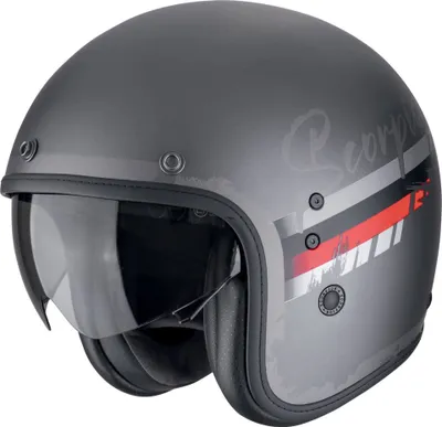 Zdjęcie produktu dla Kask Scorpion Belfast Evo Adonis jet, czarny mat/szary/czerwony, L (58/59)