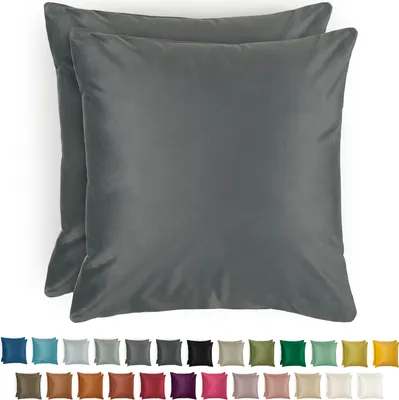 Immagine prodotto di Blumtal set di 2 federe 40x40 cm in velluto - elegante federa in velluto, morbida federa in velluto, grigio scuro