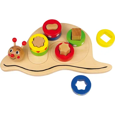 Produktbild von Small Foot Design 2414 Steck-Schnecke aus Holz, mehrfarbig, 9-teilig (1 Set)