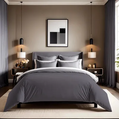 Produktbild von L'Essentiel Linge de Maison, Tonne Grise - 70, Ranforce Einzelbettbezug (FR), 100 % BAUMWOLLE RANFORCE, Dunkelgrau,  140 x 200 cm