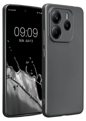 Produktbild von kwmobile Handyhülle für Xiaomi Redmi Note 14 5G (Nicht für 4G) Hülle - weiche Silikon Case metallisch schimmernd - Schutzhülle Cover - Metallic Grau