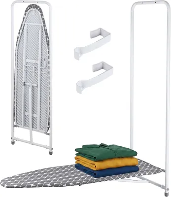 Zdjęcie produktu dla Deska do prasowania montowana do drzwi - 108,5 x 43 cm - Biała - Szara